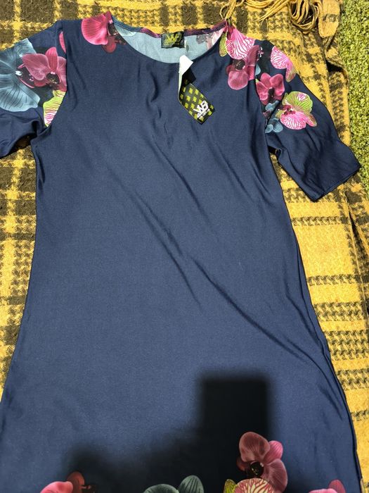 Синя сукня з принтом орхідеї, нова