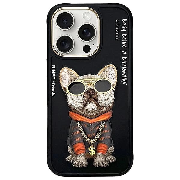 Etui Nimmy Glasses Cool Dog na iPhone 16 Pro Max - czarne