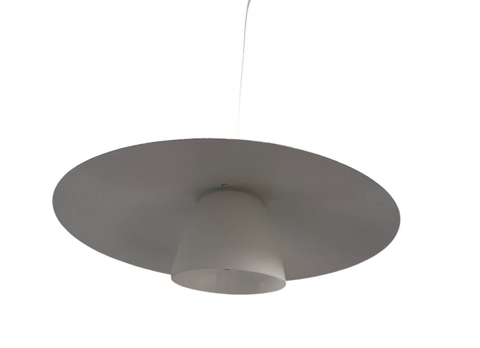 duńska lampa wisząca srebrna dania retro prl space Age
