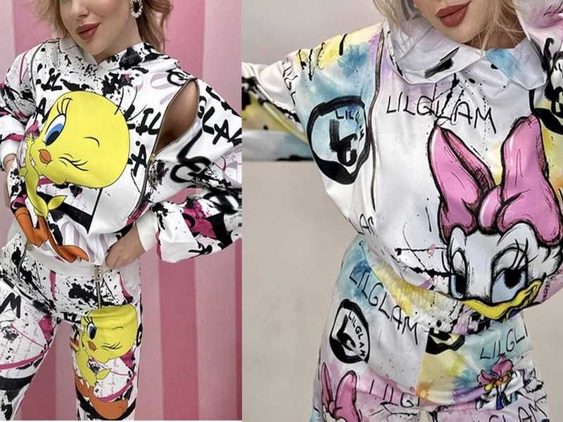 Rezerwacja Lil Glam dres set komiks kaczka Daisy Zamki kreskówka S-M