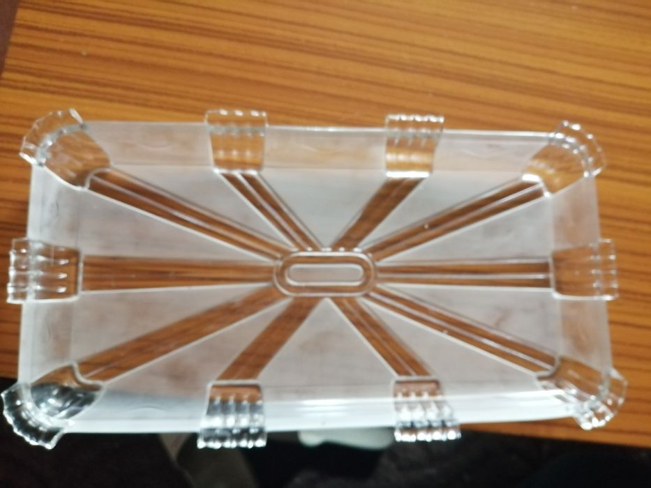 Patera prostokątna kryształowa