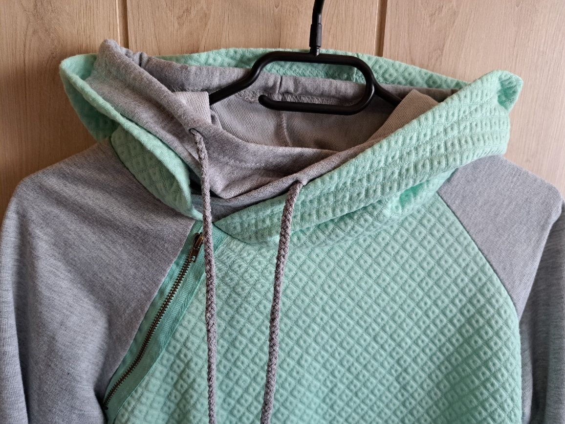 Nowa Bluza damska kolor miętowy z szarym śliczna roz S/36
