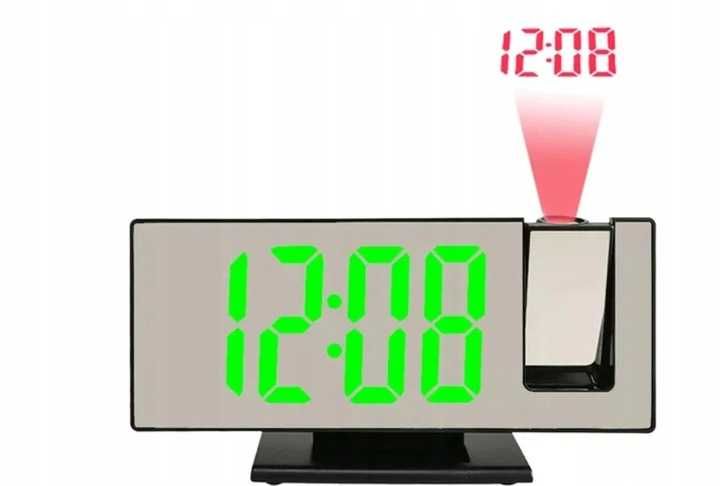 Zegar z Projektorem Funkcja Budzik Elektryczny LED FUNKCJA LUSTERKA