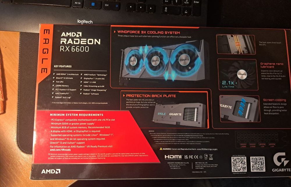 Продаю відеокарту Gigabyte Radeon RX6600 (8 гігабайт)