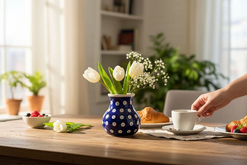 Wazonik wys.10cm.Ceramika Bolesławiec