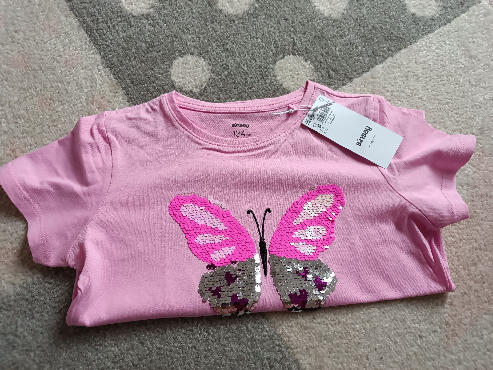 Nowa bluzka t-shirt dziewczęca r.134 Sinsay