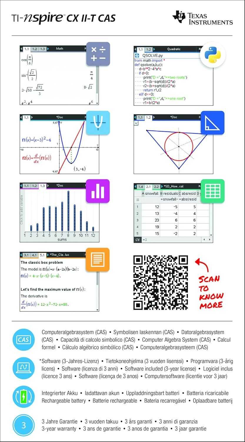 NOVA - Calculadora Gráfica Texas Instruments TI-Nspire CX II-T CAS