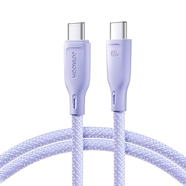 Kabel Joyroom SA34-CC3 USB-C - USB-C PD 60W 480Mb/s 1m - fioletowy