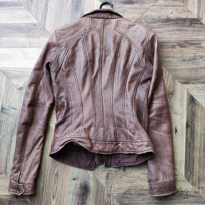 Bershka S, ramoneska damska brązowa vintage.