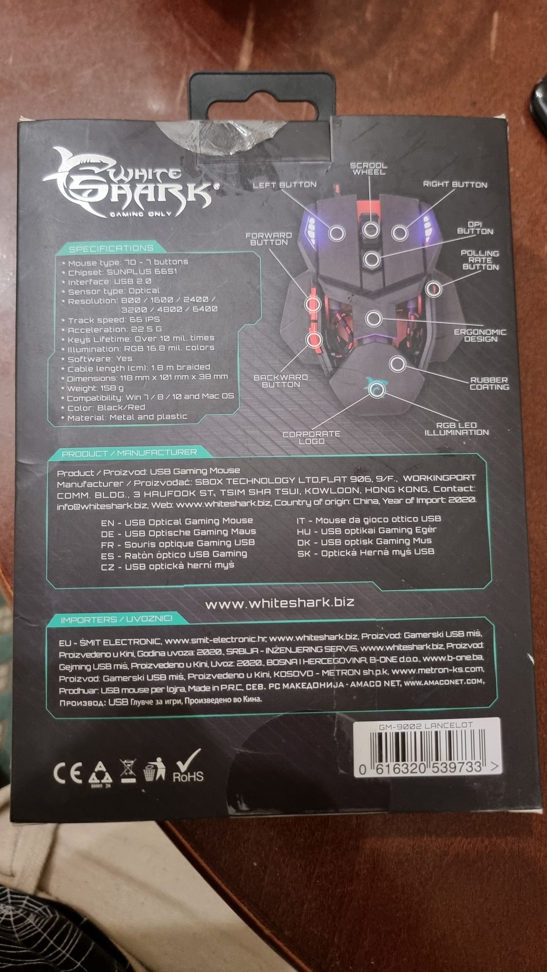 Myszka gamingowa modułowa komplet