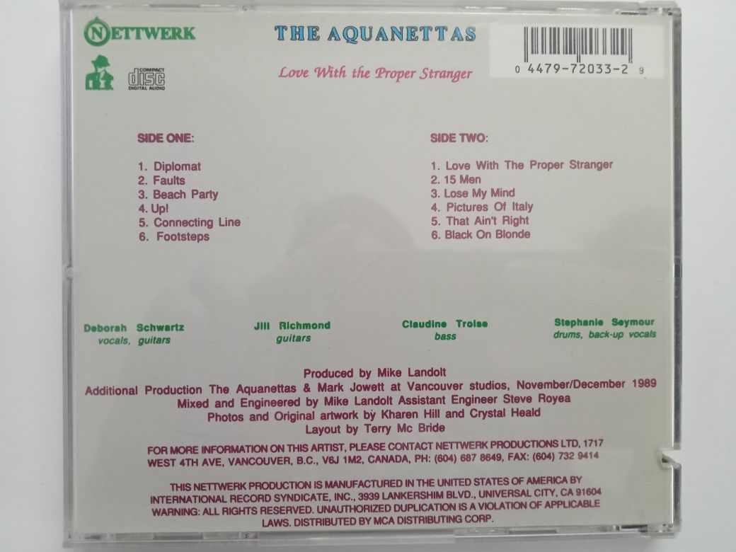 CD The Aquanettas - Love With the Proper Stranger