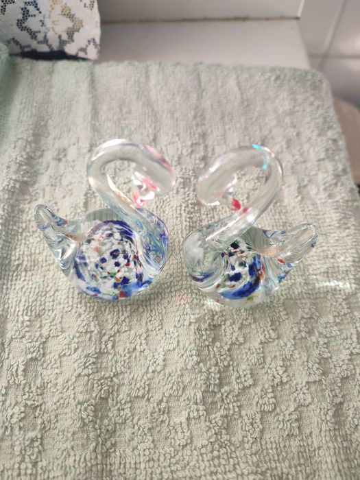 Лебеді,фігурка лебедя,скляний лебідь