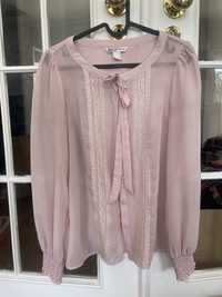 Camisa blusa mulher rosa renda e folhos SuiteBlanco