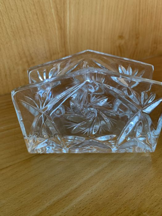 2 Suportes de vidro cristal, para guardanapos.