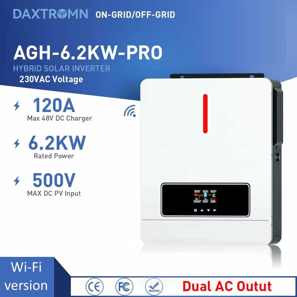 Гибридный инвертор Daxtromn 6.2KW Hybrid Solar 48V WIFI BMS, 220-240V