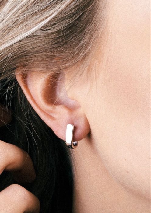 Kolczyki_srebro 925_zapięcie angielskie eleganckie_gładkie_jak nowe