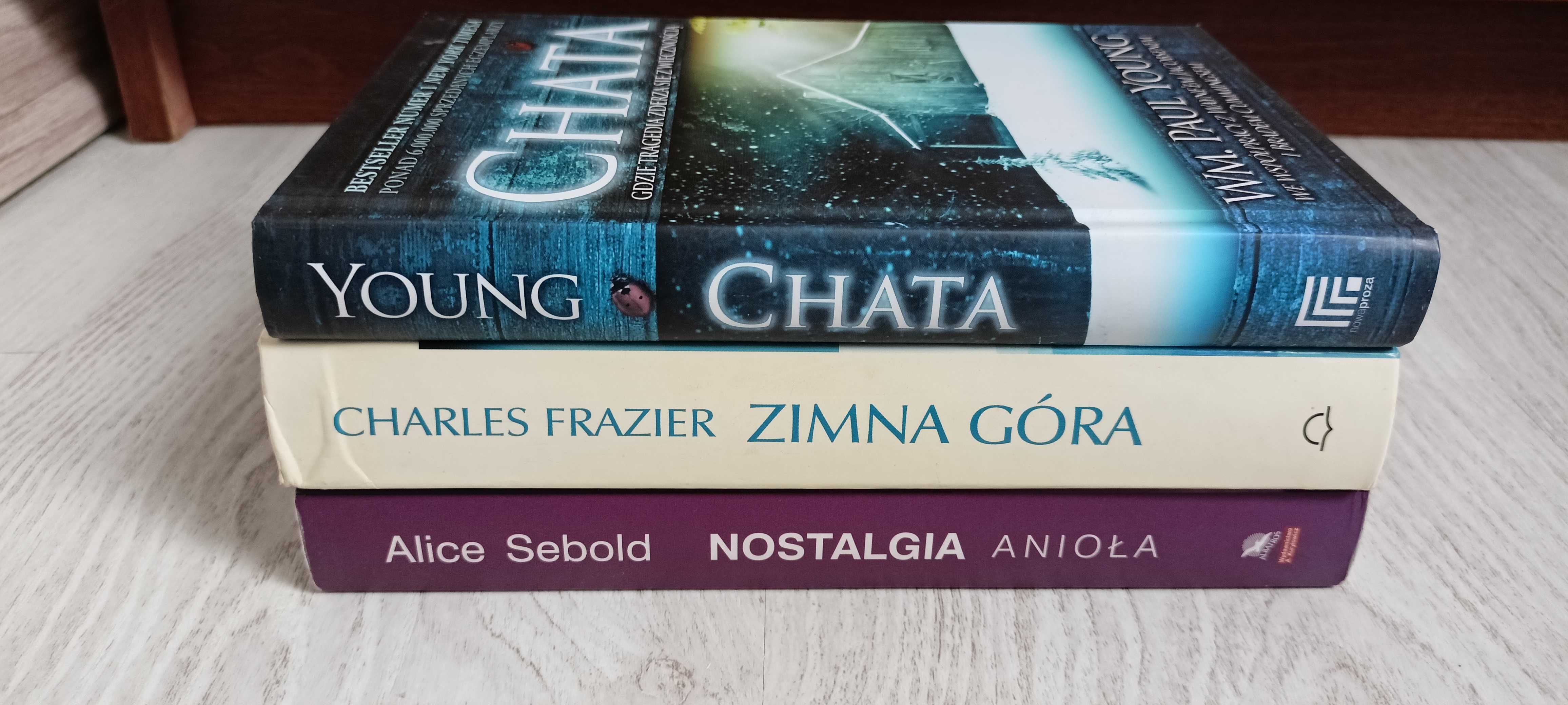 3x Alice Sebold Nostalgia anioła + Young Chata + Frazier Zimna Góra