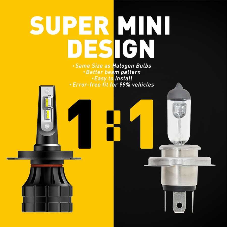 LED автолампы Auxito H7 H4 H11 H8 H9 HB4 HB3 HB5 H13 Canbus