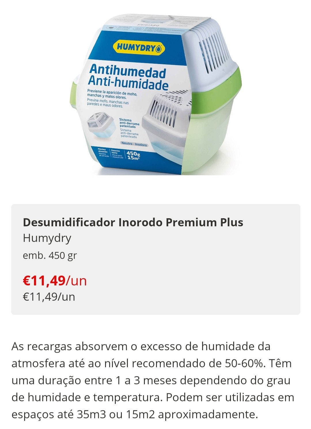 2 Desumidificadores inodoros com 8 recargas