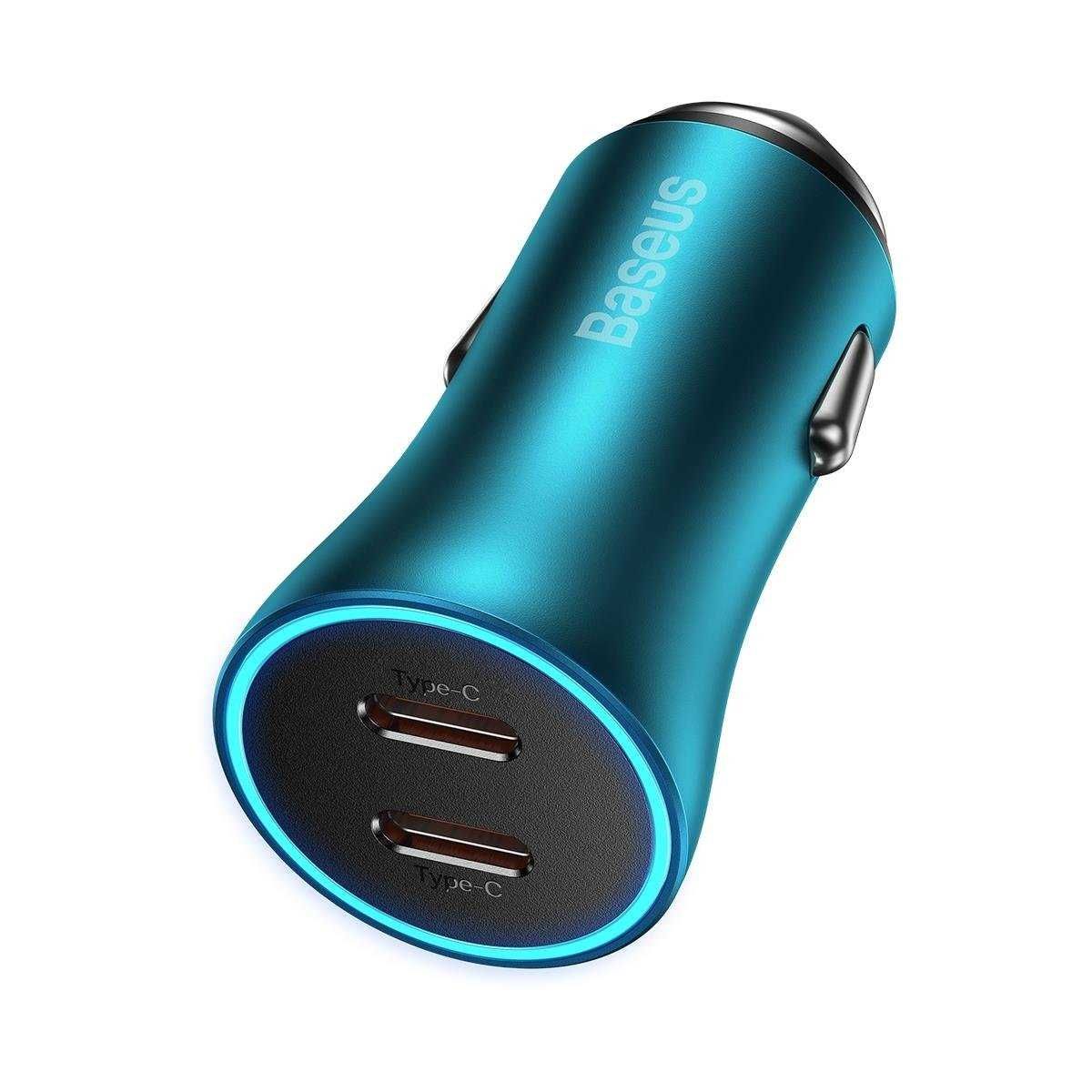 Baseus Contactor Pro ładowarka samochodowa 40W BLUE 2xUSB-C Sklep Wwa
