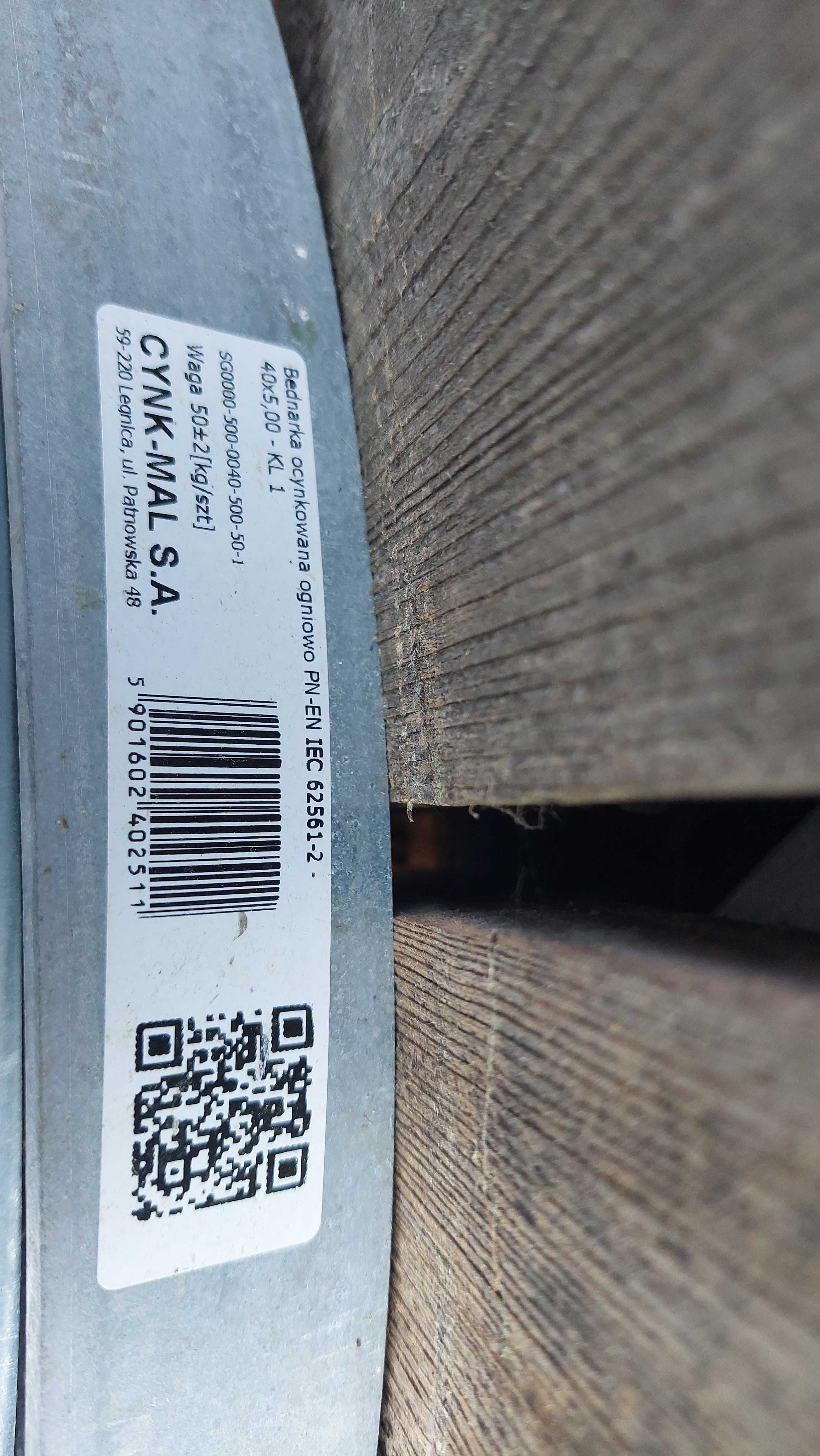 Bednarka stalowa ocynkowana 25x4, 30x5, 40x5.