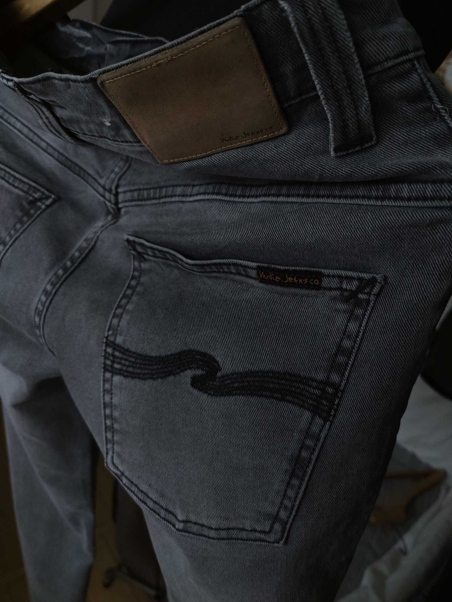Джинсы Nudie jeans Thin Finn Italy w31 stretch grey.