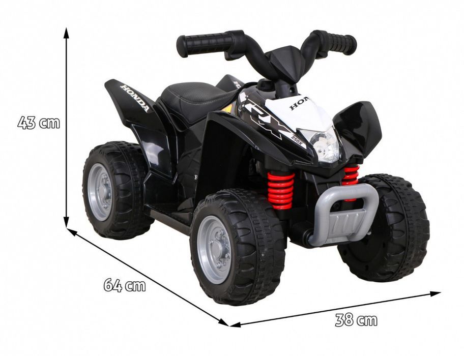 Quad Honda 250X Trx Na Akumulator Czarny Klakson Led Ekoskóra