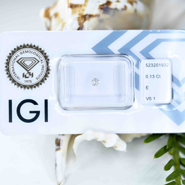 diament na pierścionek zaręczynowy 0,13ct vs1 e igi