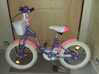 Rower dziecięcy z kółkami bocznymi 16'' fioletowy