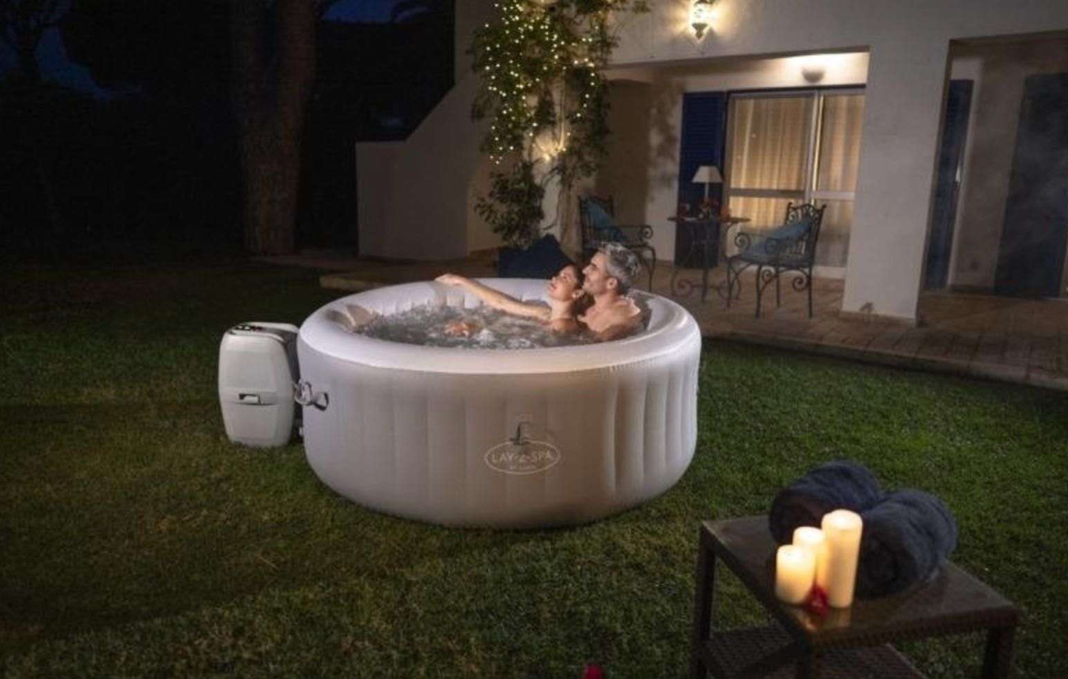 Dmuchane jacuzzi z Hydromasażem i podgrzewaczem wody Bestway 605L 4os.