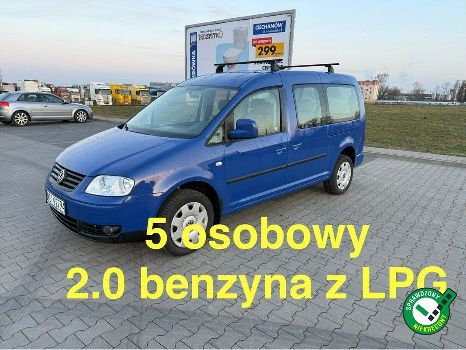 Volkswagen Caddy VW Caddy MAXI 2.0MPI LPG Nowy Gaz 5 osobowy