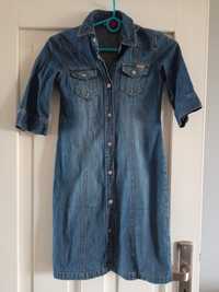 Sukienka tunika szmijzerka jeansowa h&m 134