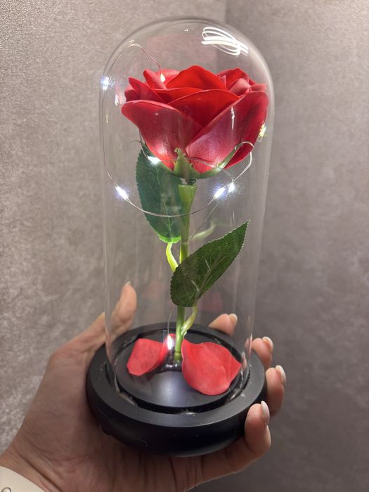 Подарунок ! Роза в колбі з лед підсвіткою