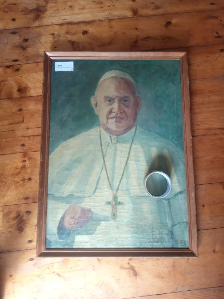 Jan XXIII olej na plutnie lata 50te
