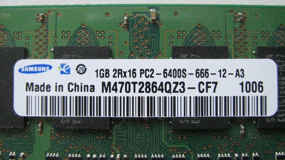 Оперативная память для ноутбука Samsung 1GB 2Rx16 PC2-6400S-666-12-A3