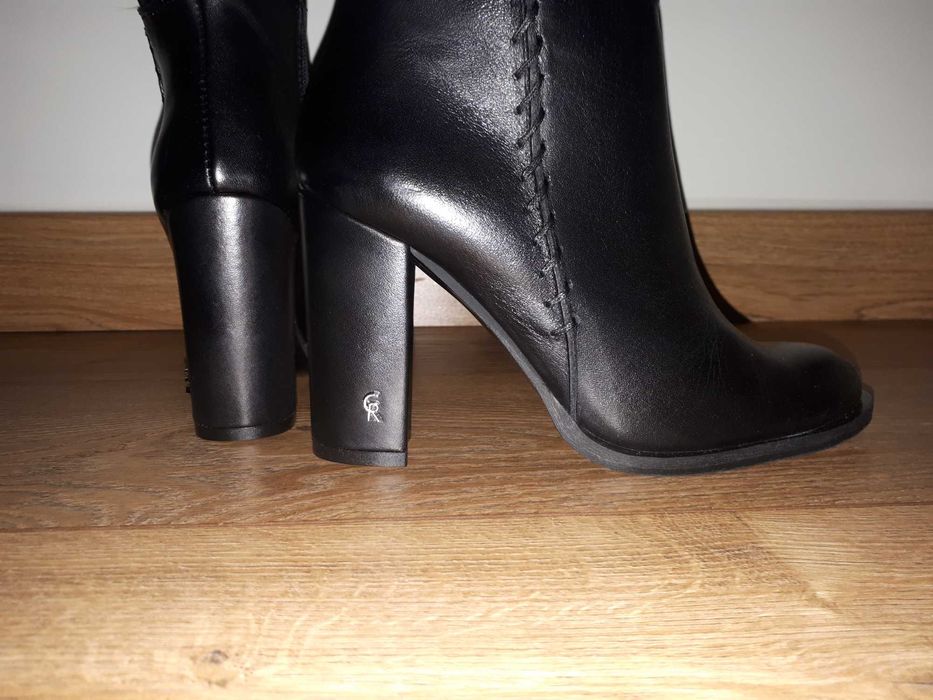 Carinii kozaki czarne 37 skóra naturalna, śliczne, wiosna/jesień