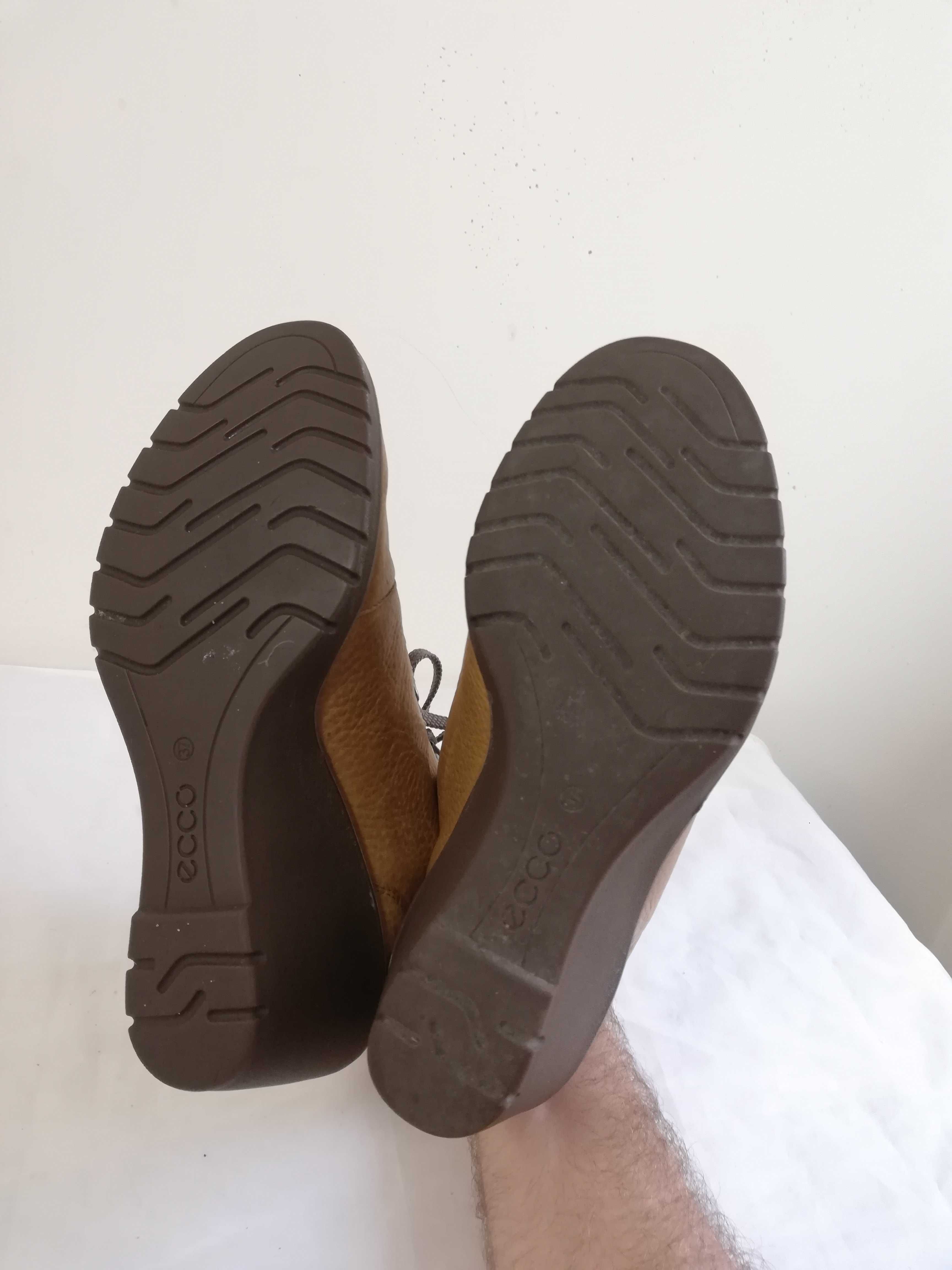 Buty botki koturny skórzane ECCO r. 37 wkł 24 cm