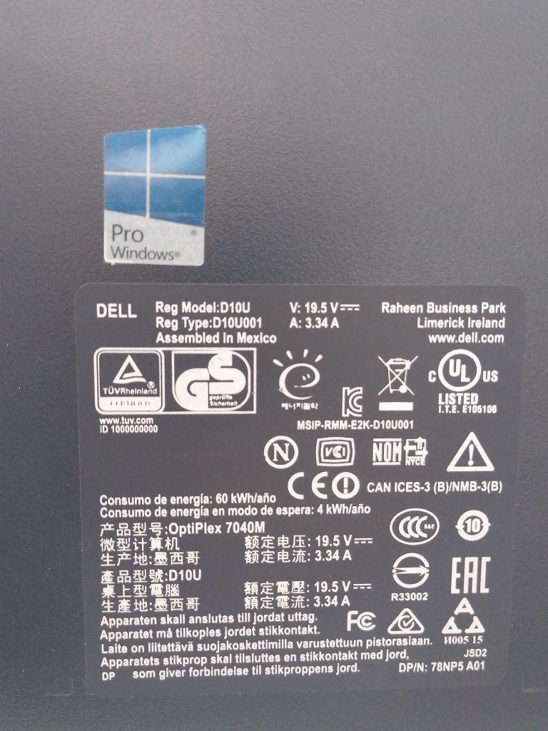 Міні компьютер Dell OptiPlex, Core i3-6100t, 8GB RAM, 120GB SSD