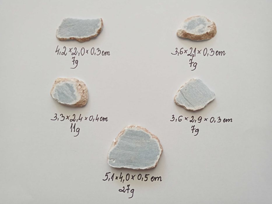 Anhydryt Peru Lima angelit 5 sztuk waga 27 g biżuteria
