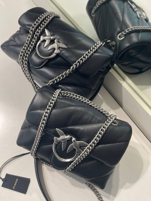 Сумка Pinko чёрная пуфф мини оригинал Италия
