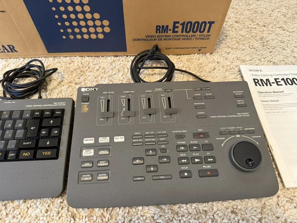 Controle de edição de vídeo Sony RM-E1000T com placa de mixagem e tecl