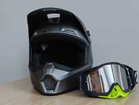Kask rowerowy full face + gogle, roz. M, na hulajnoge, MTB, enduro.