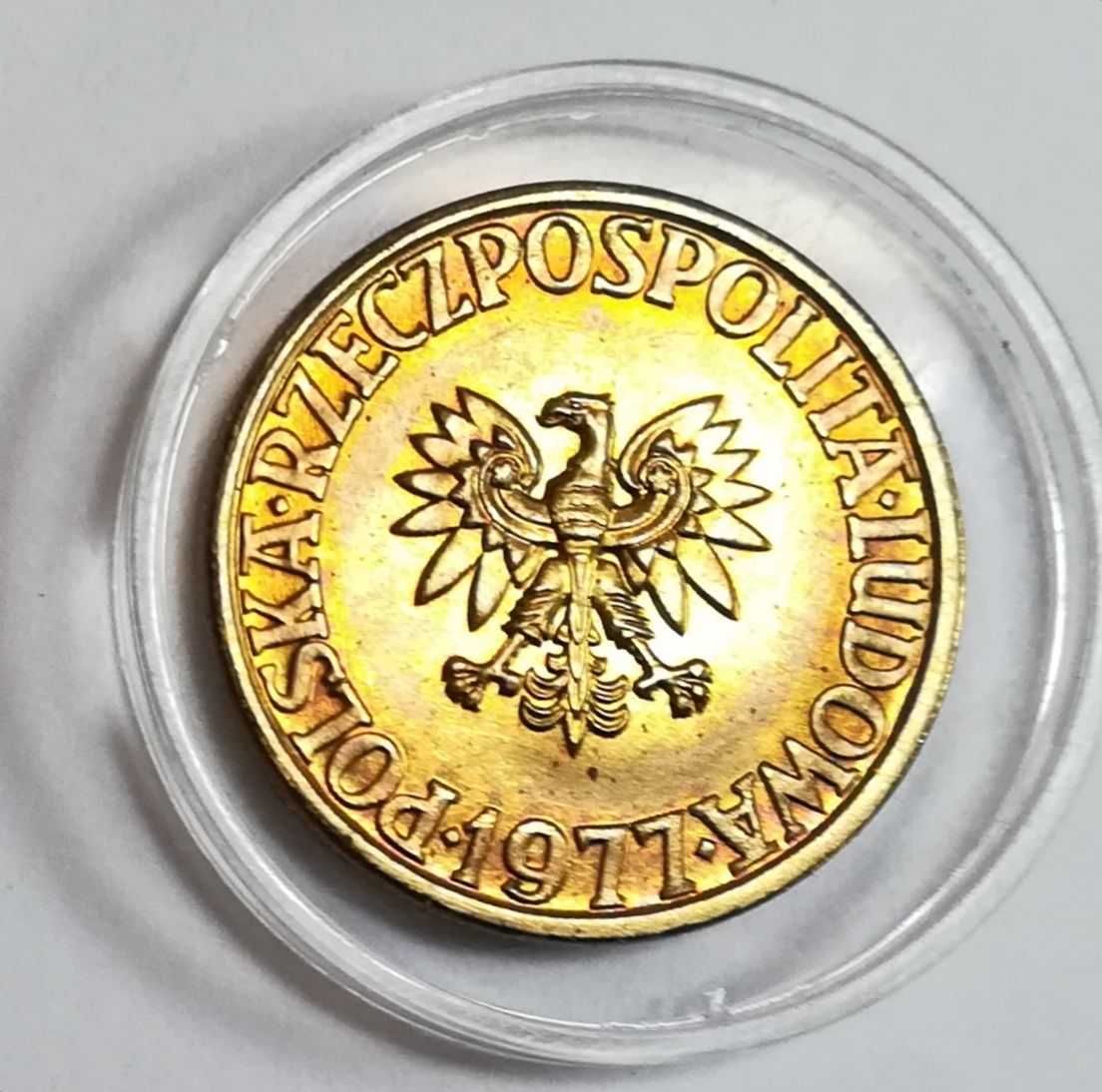 Moneta 5 zł bez znaku mennicy 1977r. Stan doskonały