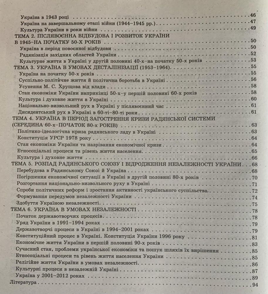 Історія України в таблицях і схемах