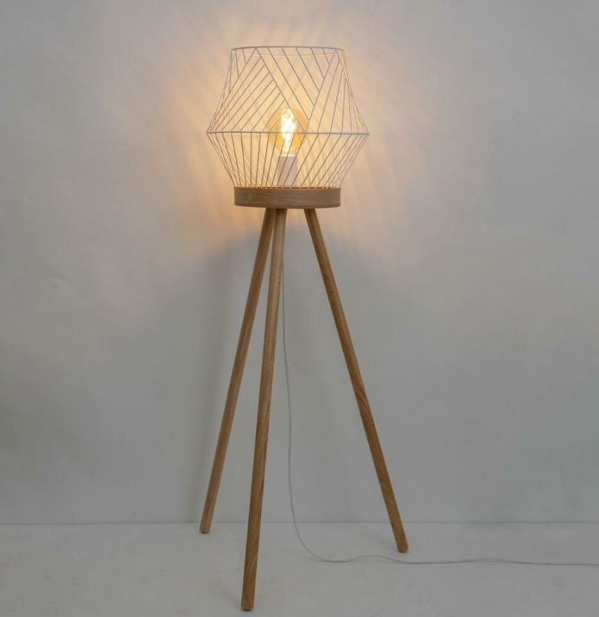 Lampa podłogowa Kanel 2 sztuki czarna i biała NOWE