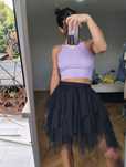 Spódnica balerina grunge falbany goth skirt XS S