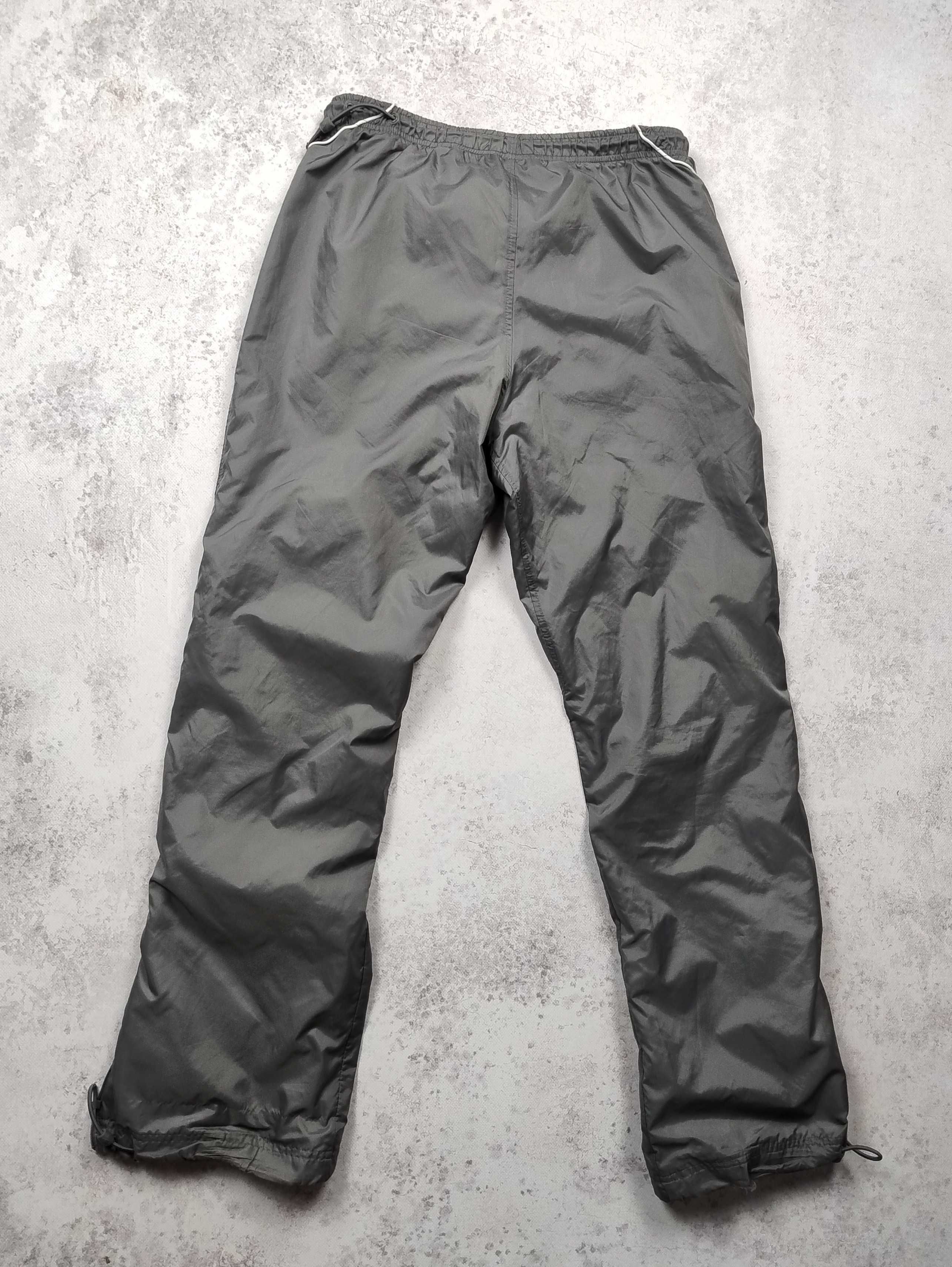 Nike szare spodnie dresowe retro z lampasem i zamkami dresy y2k M