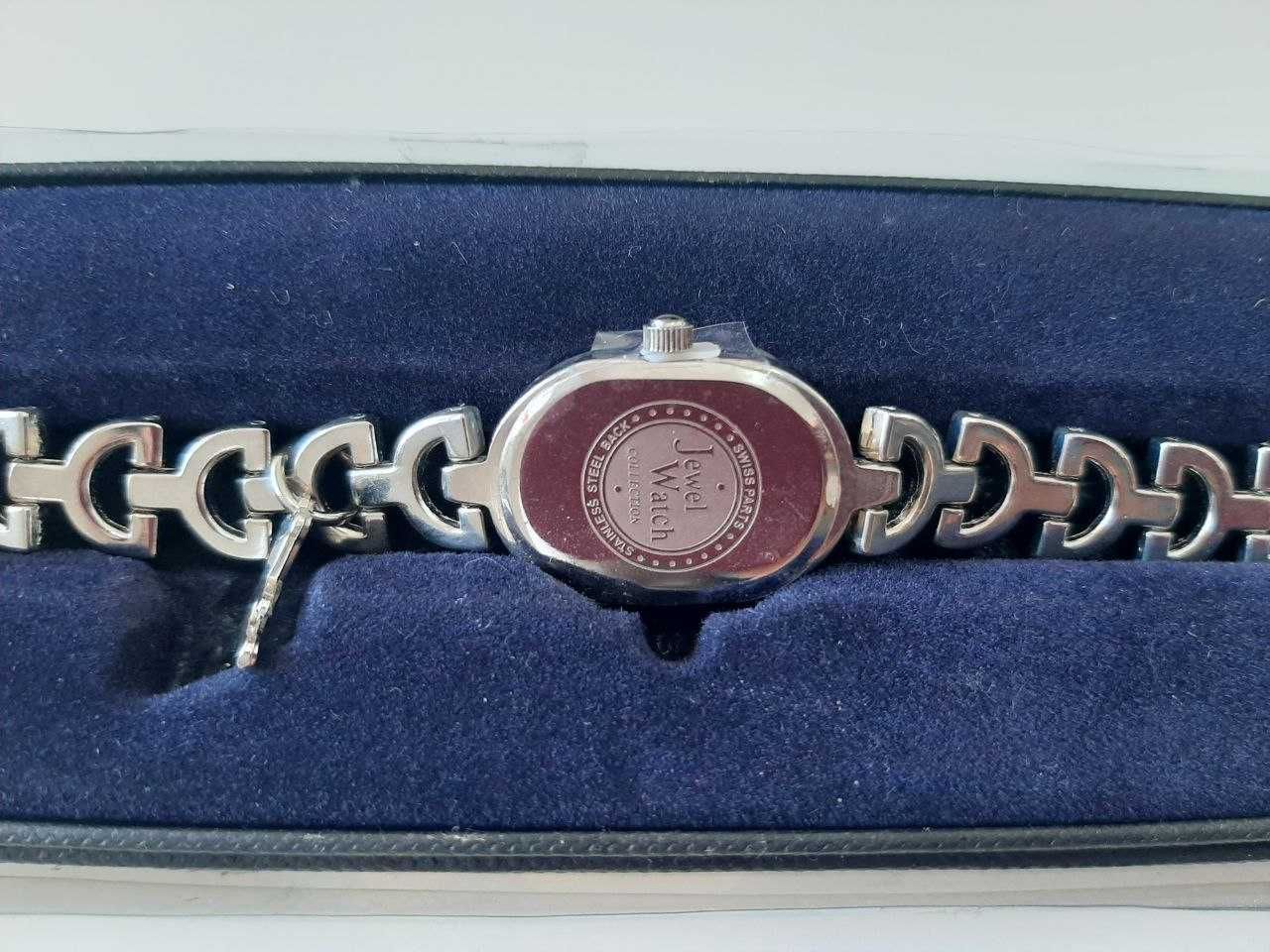 Relogio senhora Oval Prateado e Rosa