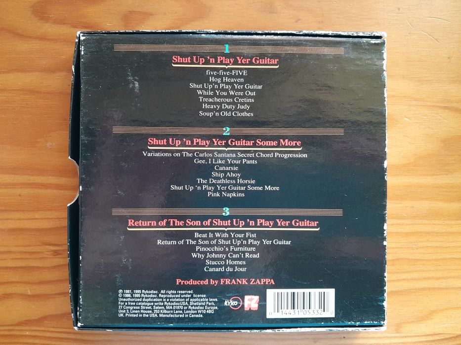 Frank Zappa - Shut Up N'Play Yer Guitar 3CD Box