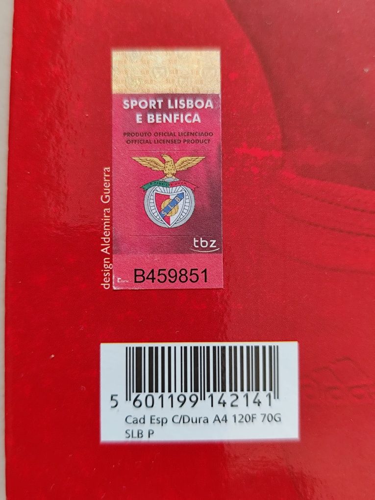 Caderno Escolar - SLB - Benfica - Produto  Oficial (Novo)